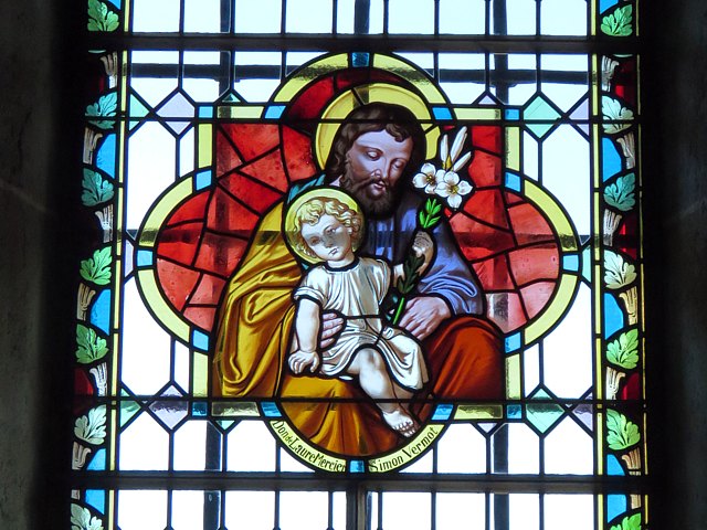 Un des vitraux de l'église du Cerneux-Péquignot