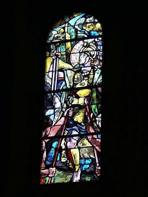 Eglise catholique de Colombier - vitrail de A. Cingria