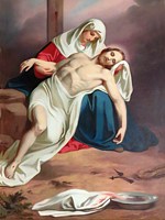 Jésus dans les bras de sa mère