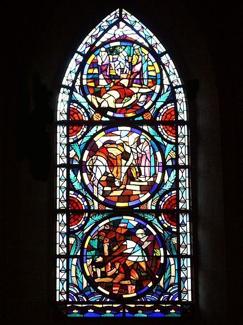 Un vitrail du temple de Corcelles-Cormondrche