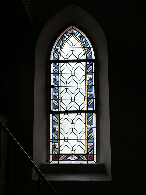Un vitrail du temple de Cortaillod