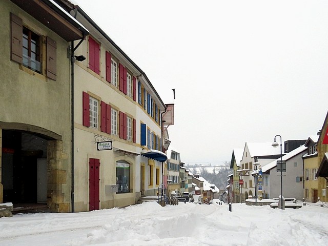 Rue Louis-Favre  Boudry sous la neige