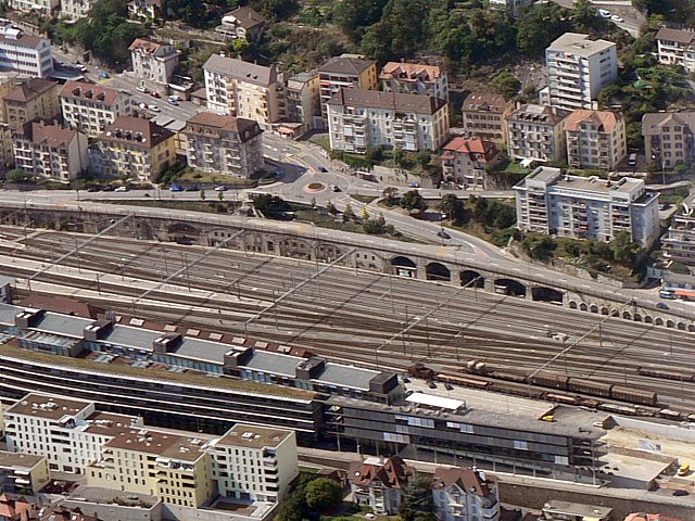 Gare de Neuchtel vue d'avion