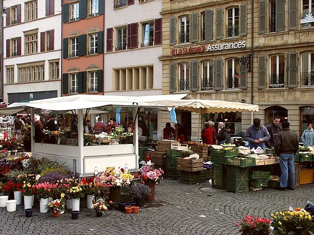 Le marché à Neuchâtel