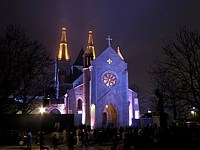Collégiale de Neuchâtel illuminée