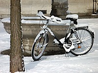 Vélo sous la neige